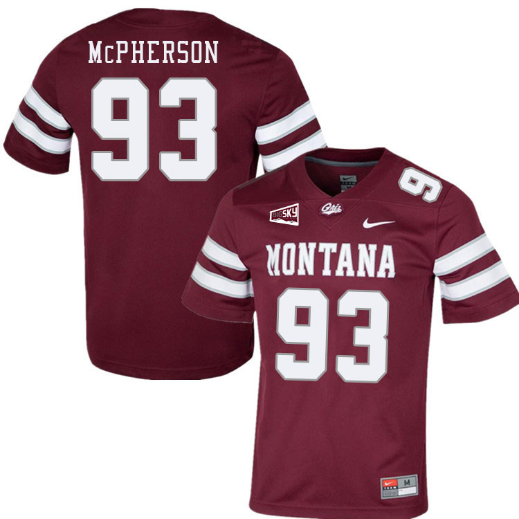Montana Grizzlies #93 Sloan McPherson College Football Jerseys Stitched Sale-Maroon